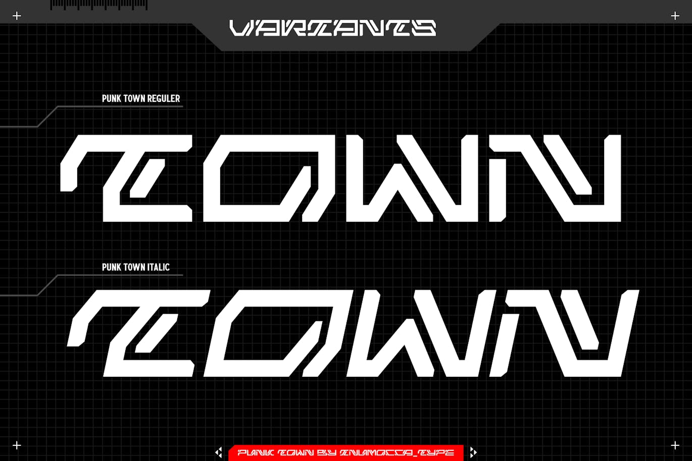 未来科幻电影海报杂志网站界面设计装饰英文字体安装包 Punk Town 设计素材 sucaiwan.com