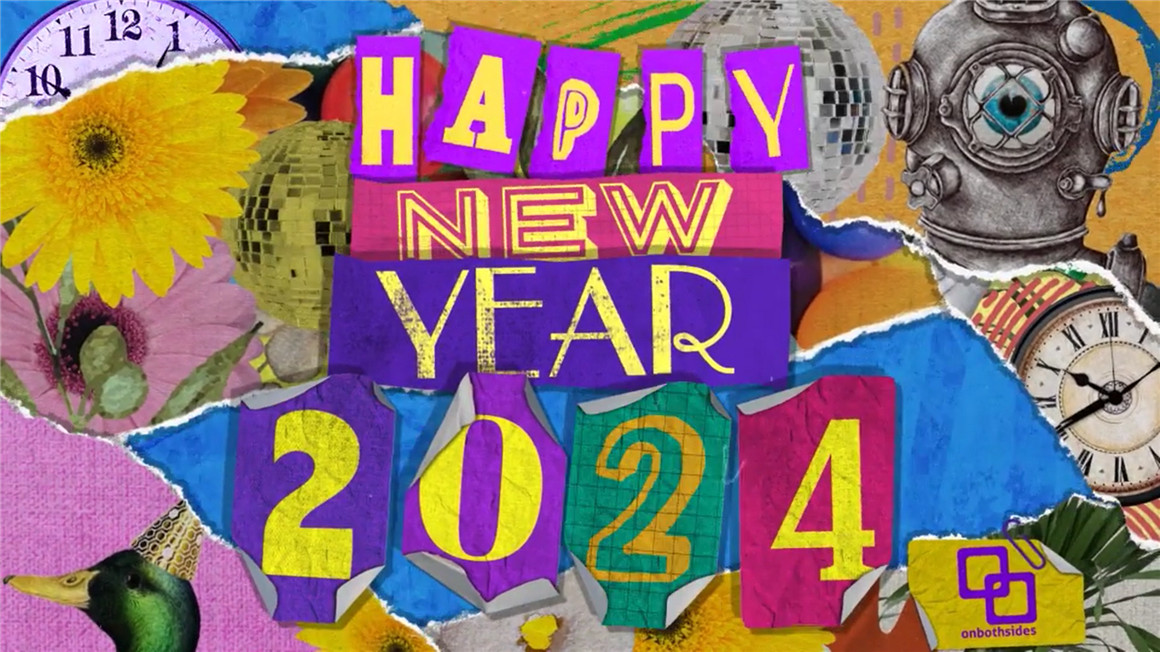 AE模板：2024趣味新年复古拼贴艺术字母花卉动物面孔报纸剪纸画元素包 New Year Collage Opener 影视音频 sucaiwan.com