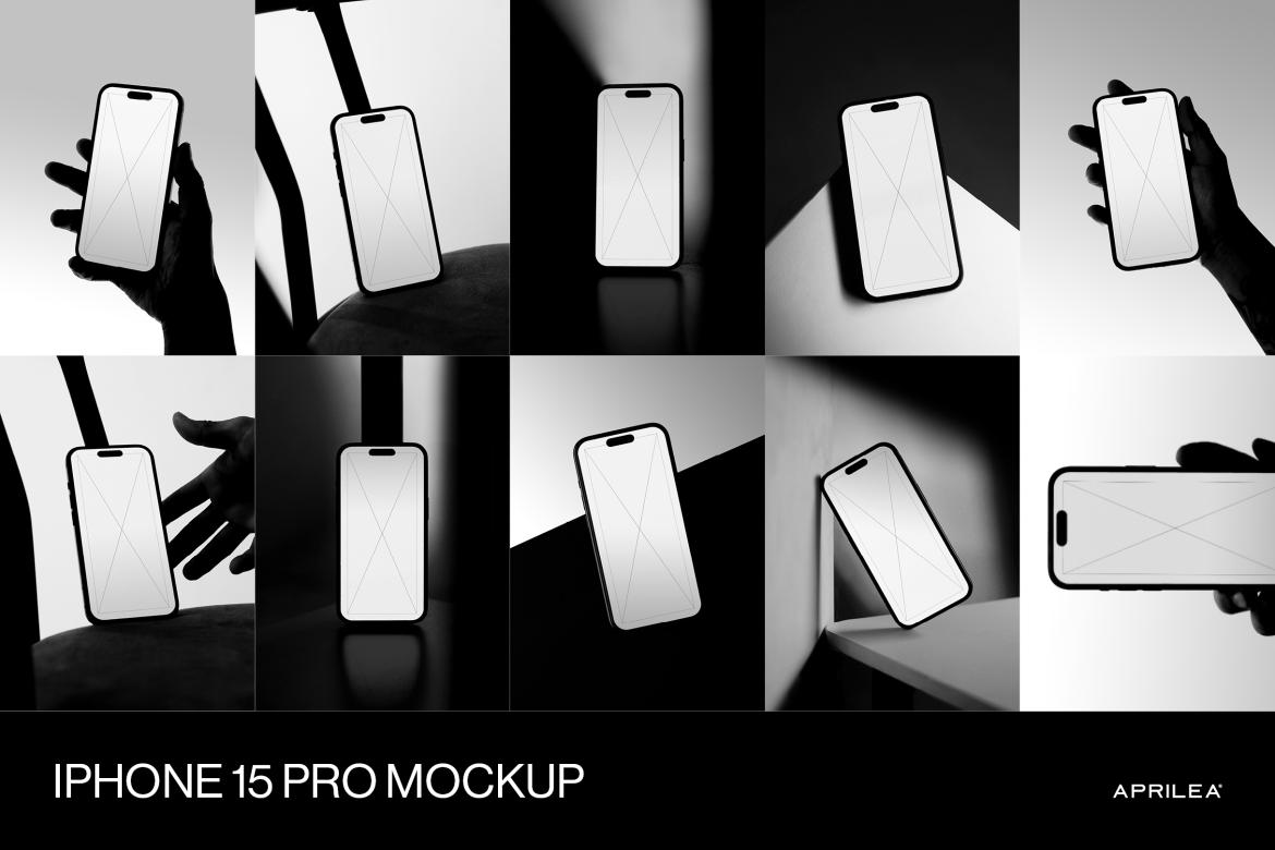 10款时尚逼真苹果iPhone 15 Pro手机屏幕演示效果图PS贴图样机模板素材 10 iPhone 15 Pro Mockups Bundle 样机素材 第1张-素材湾丨精选海外优质设计素材资源 10款时尚逼真苹果iPhone 15 Pro手机屏幕演示效果图PS贴图样机模板素材 10 iPhone 15 Pro Mockups Bundle 样机素材 sucaiwan.com