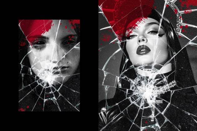 碎玻璃碎片照片效果图像修图PS特效滤镜插件样机模板 Creepy Cracked Glass Photo Effect 插件预设 第5张-素材湾丨精选海外优质设计素材资源 碎玻璃碎片照片效果图像修图PS特效滤镜插件样机模板 Creepy Cracked Glass Photo Effect 插件预设 sucaiwan.com