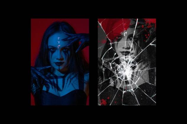 碎玻璃碎片照片效果图像修图PS特效滤镜插件样机模板 Creepy Cracked Glass Photo Effect 插件预设 第7张-素材湾丨精选海外优质设计素材资源 碎玻璃碎片照片效果图像修图PS特效滤镜插件样机模板 Creepy Cracked Glass Photo Effect 插件预设 sucaiwan.com