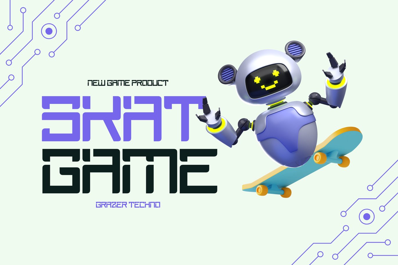 现代极简品牌广告社交媒体徽标设计无衬线英文字体安装包 Techno Grazer – Modern Branding Logo Font 设计素材 sucaiwan.com