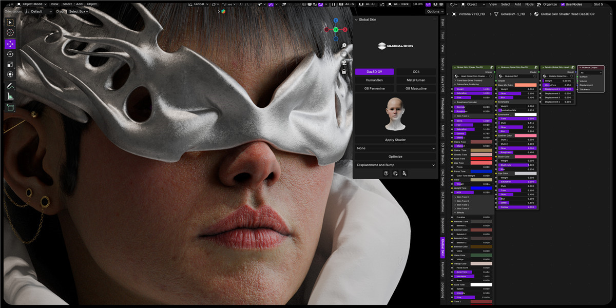 Blender插件:一键生成真实人物皮肤着色器材质贴图预设插件 Globalskin – Ultimate Skin Shader , 第8张-素材湾丨精选海外优质设计素材资源 Blender插件:一键生成真实人物皮肤着色器材质贴图预设插件 Globalskin – Ultimate Skin Shader , sucaiwan.com