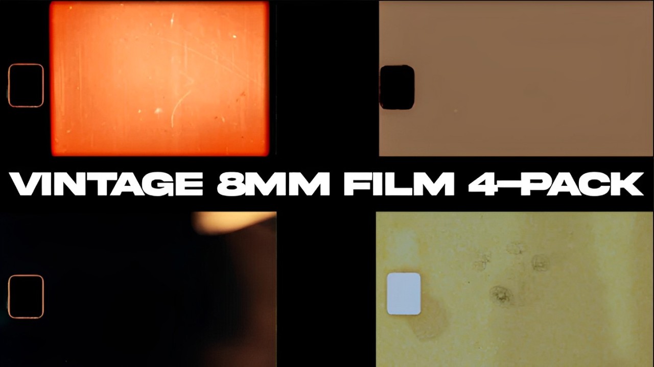 视频素材：老式胶片柯达super 8mm电影污垢划痕链轮边框叠加视频素材 , sucaiwan.com