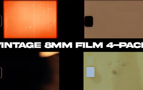 视频素材:老式胶片柯达super 8mm电影污垢划痕链轮边框叠加视频素材