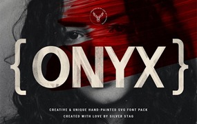 英文字体:复古涂鸦90年代胶带粉笔线条纹理街头海报标题logo排版字体 Onyx – Hand-Painted .SVG 6 Font Pack