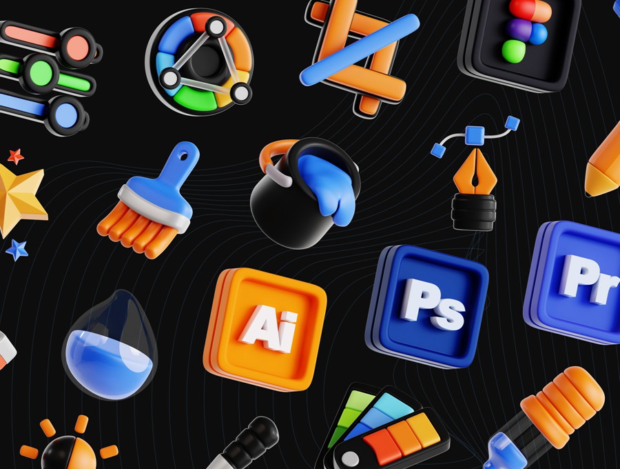 20款时尚科学实验设计软件3D图标Icons设计Blender/PNG/OBJ格式素材 Graphic Design 3D Icon 图标素材 sucaiwan.com