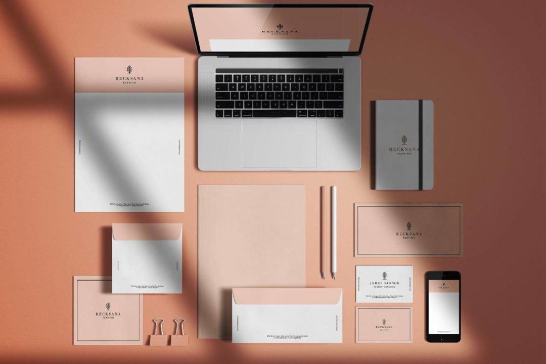 时尚阴影品牌VI设计办公用品名片信封信纸笔记本展示贴图PSD样机模板素材 Minimal Stationery with Shadow Mockup 样机素材 sucaiwan.com