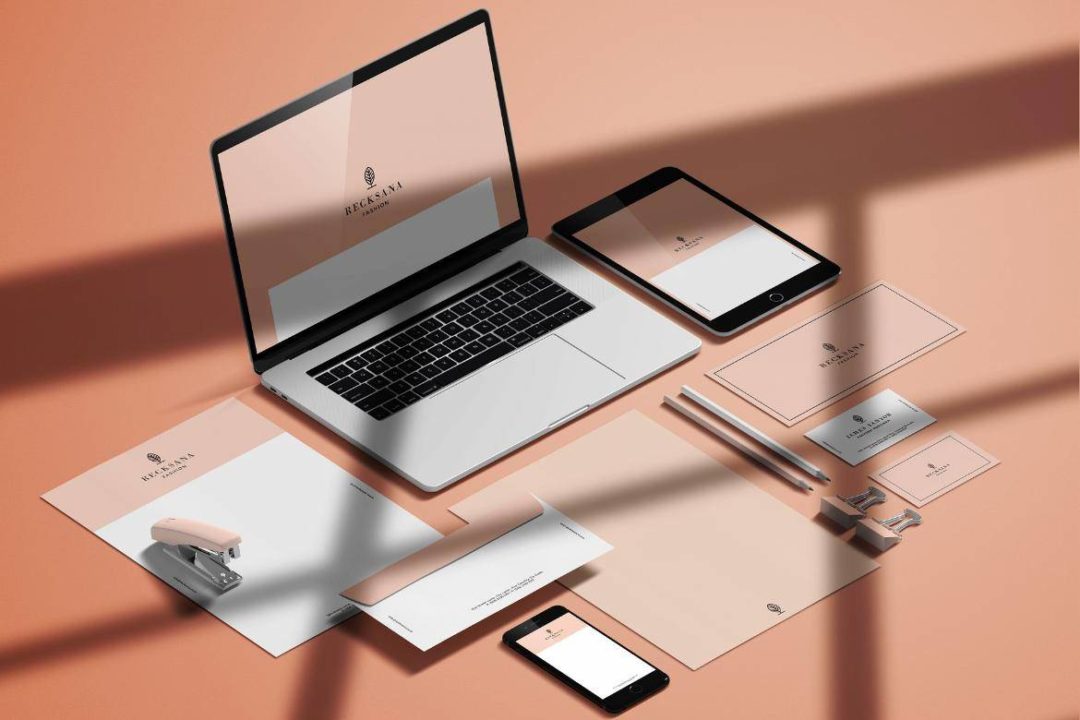 时尚阴影品牌VI设计办公用品名片信封信纸笔记本展示贴图PSD样机模板素材 Minimal Stationery with Shadow Mockup 样机素材 sucaiwan.com