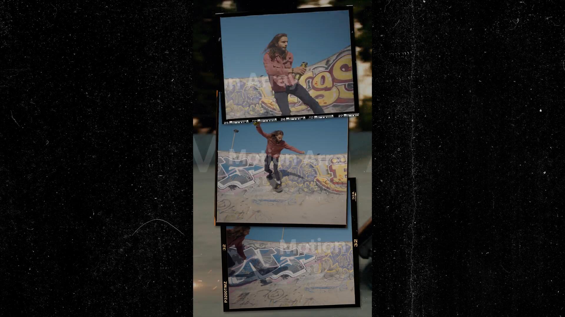 AE/PR模板：10个复古宝丽来电影胶片帧图片竖屏拼贴转场PR/AE模板 , sucaiwan.com