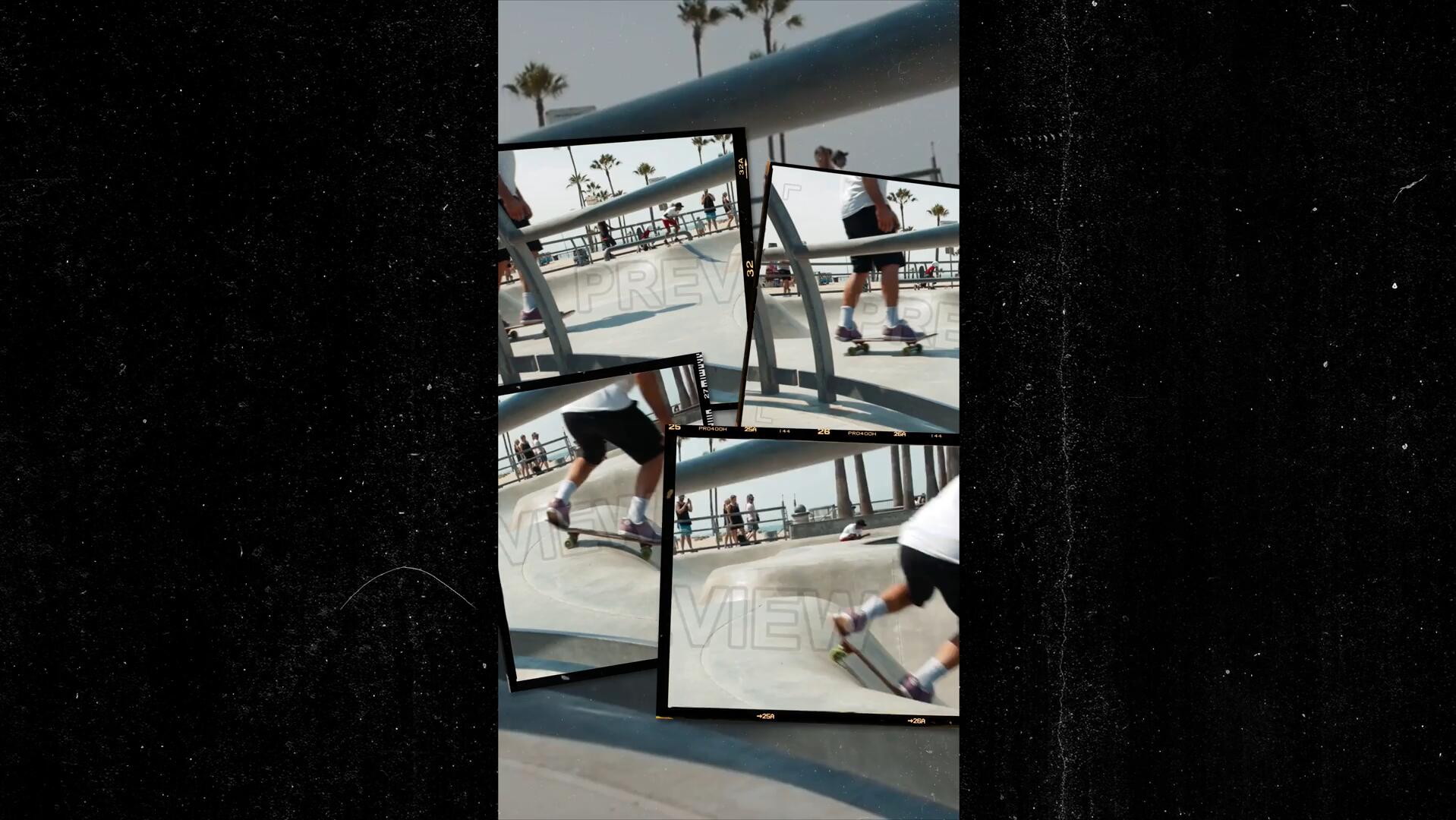 AE/PR模板：10个复古宝丽来电影胶片帧图片竖屏拼贴转场PR/AE模板 , sucaiwan.com