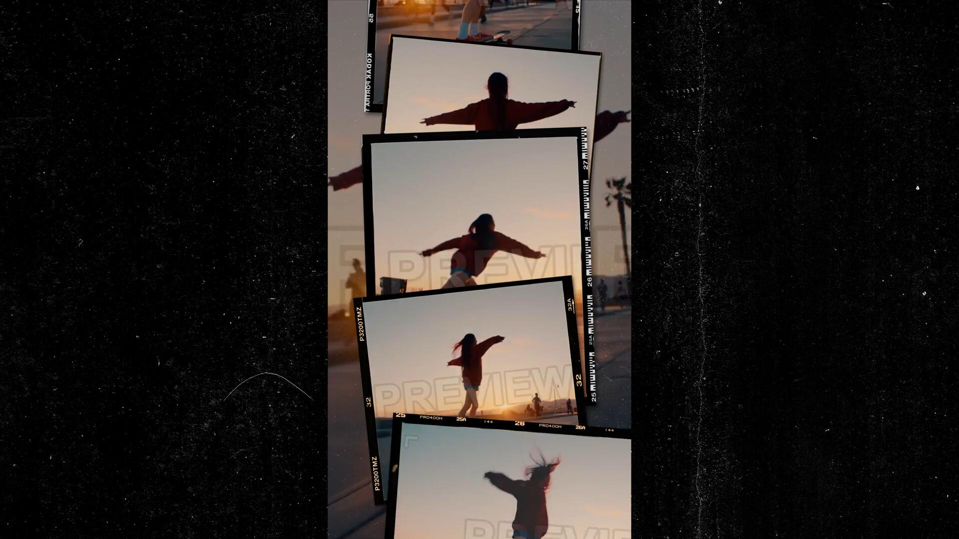 AE/PR模板：10个复古宝丽来电影胶片帧图片竖屏拼贴转场PR/AE模板 , sucaiwan.com