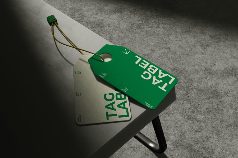 逼真服装商品价格标签品牌标牌设计PS智能贴图样机模板素材 Tag Label Mockup | Modern 样机素材 sucaiwan.com