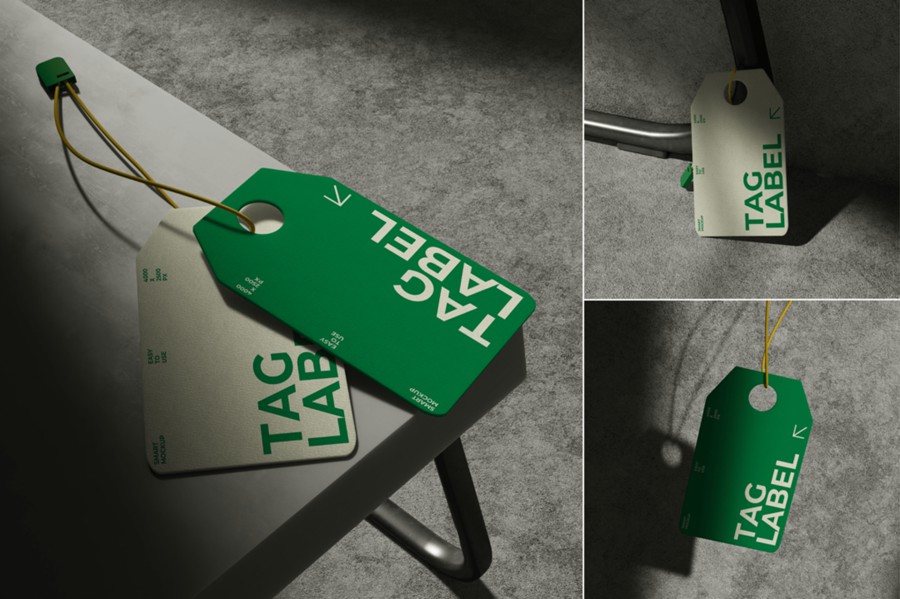 逼真服装商品价格标签品牌标牌设计PS智能贴图样机模板素材 Tag Label Mockup | Modern 样机素材 sucaiwan.com