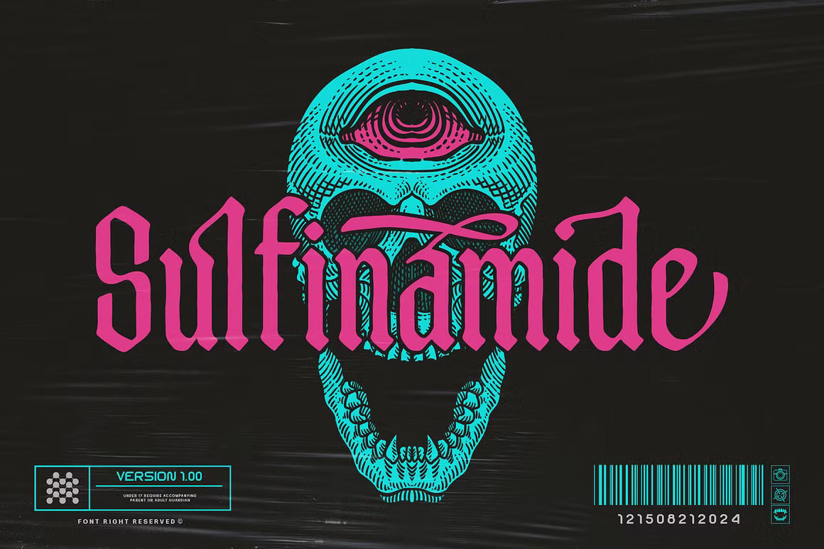 优雅复古哥特式品牌海报徽标设计衬线英文字体安装包 Bonyland Blackletter Font 设计素材 sucaiwan.com