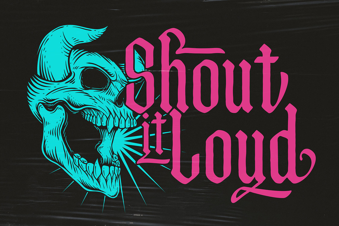 优雅复古哥特式品牌海报徽标设计衬线英文字体安装包 Bonyland Blackletter Font 设计素材 sucaiwan.com