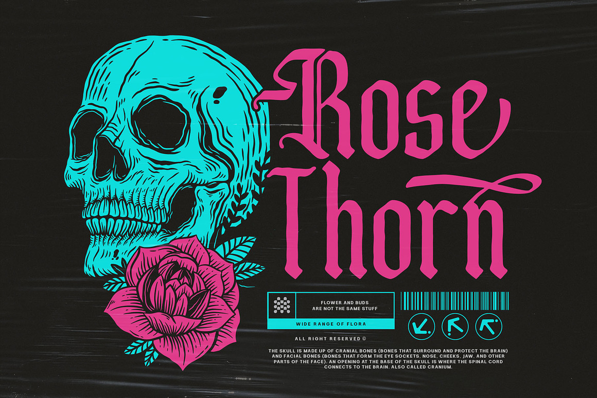 优雅复古哥特式品牌海报徽标设计衬线英文字体安装包 Bonyland Blackletter Font 设计素材 sucaiwan.com