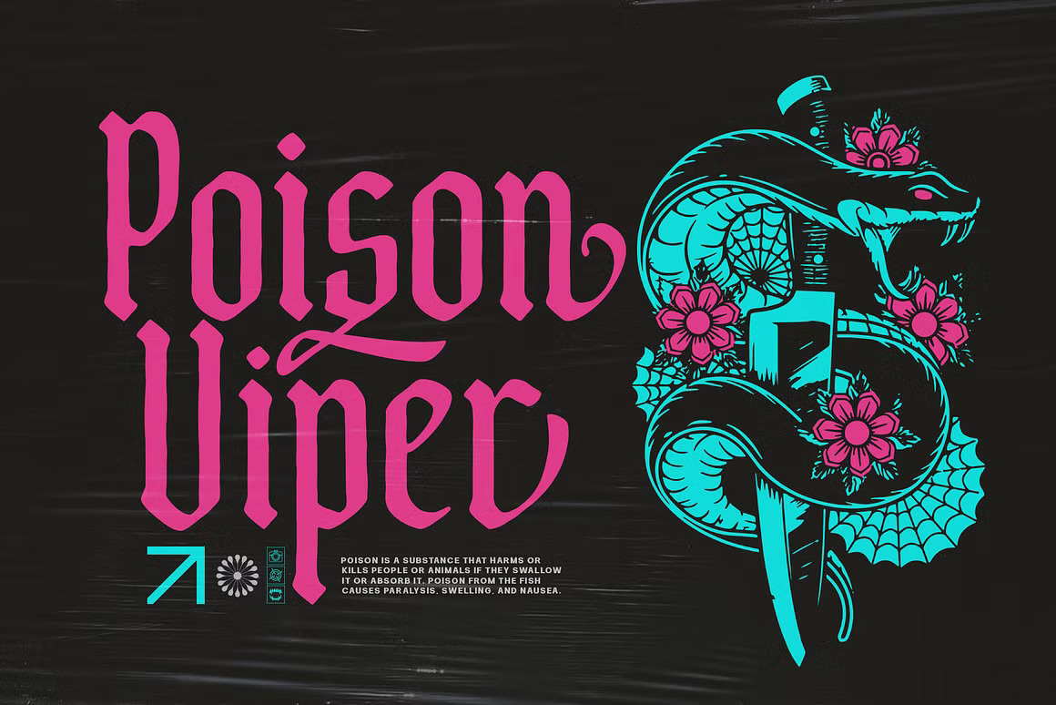 优雅复古哥特式品牌海报徽标设计衬线英文字体安装包 Bonyland Blackletter Font 设计素材 sucaiwan.com