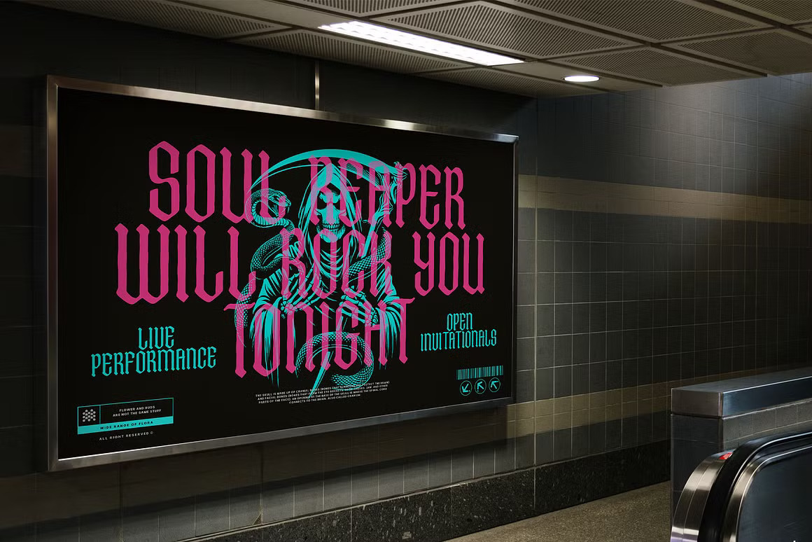 优雅复古哥特式品牌海报徽标设计衬线英文字体安装包 Bonyland Blackletter Font 设计素材 sucaiwan.com