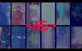 AE/PR/FCPX插件:130个竖屏垂直散景漏光燃烧无缝转场过渡 130+ ELEMENTS PACK
