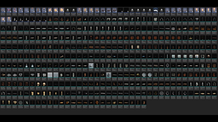 哥特式大教堂室内内部场景3D模型UE格式设计素材 Gothic Interior Megapack 样机素材 sucaiwan.com