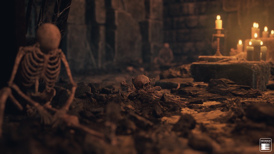 哥特式大教堂室内内部场景3D模型UE格式设计素材 Gothic Interior Megapack 样机素材 sucaiwan.com