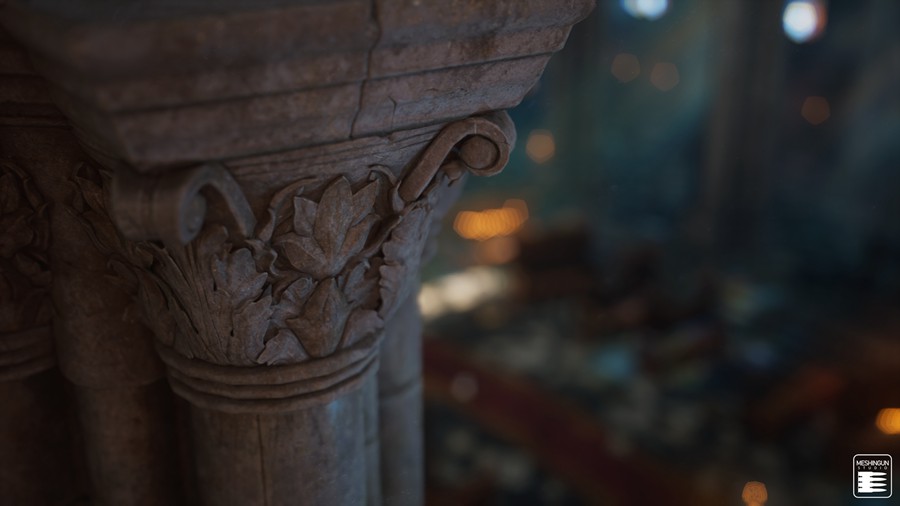 哥特式大教堂室内内部场景3D模型UE格式设计素材 Gothic Interior Megapack 样机素材 sucaiwan.com