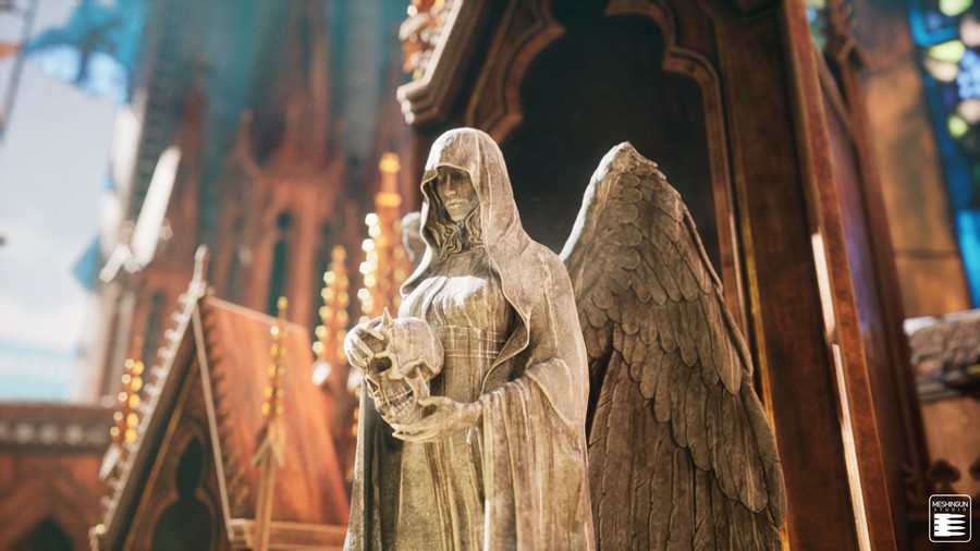 哥特式大教堂室内内部场景3D模型UE格式设计素材 Gothic Interior Megapack 样机素材 sucaiwan.com