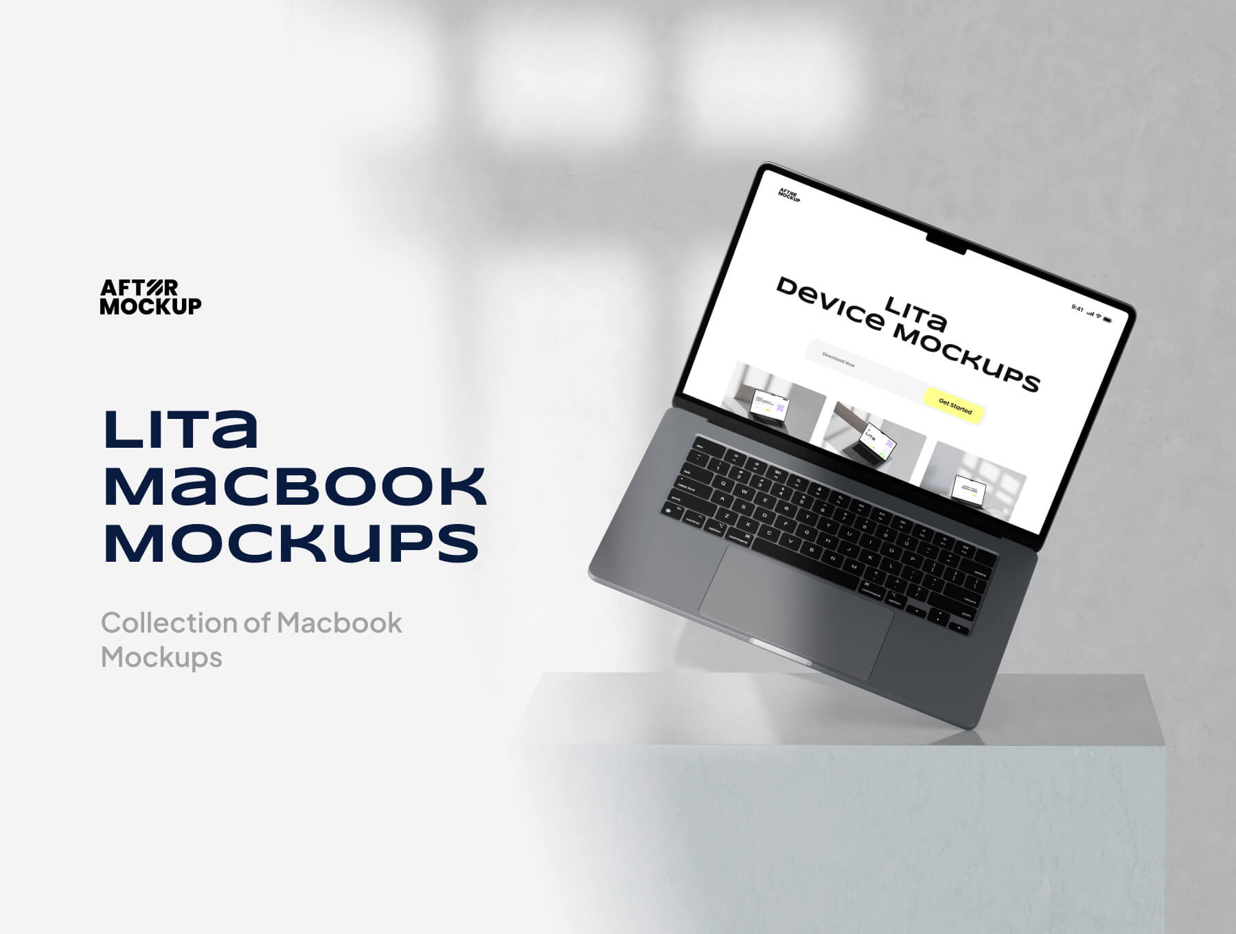 6款时尚光影苹果MacBook笔记本电脑演示效果图PS贴图样机模板设计素材 Lita Macbook Mockups 样机素材 sucaiwan.com