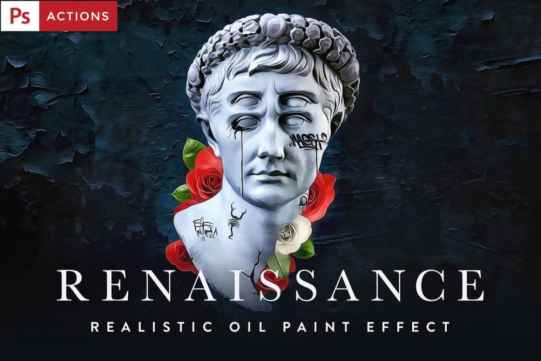逼真文艺复兴油画画布纹理照片效果PS动作修图滤镜插件设计素材 RENAISSANCE – Oil Painting Actions 插件预设 sucaiwan.com