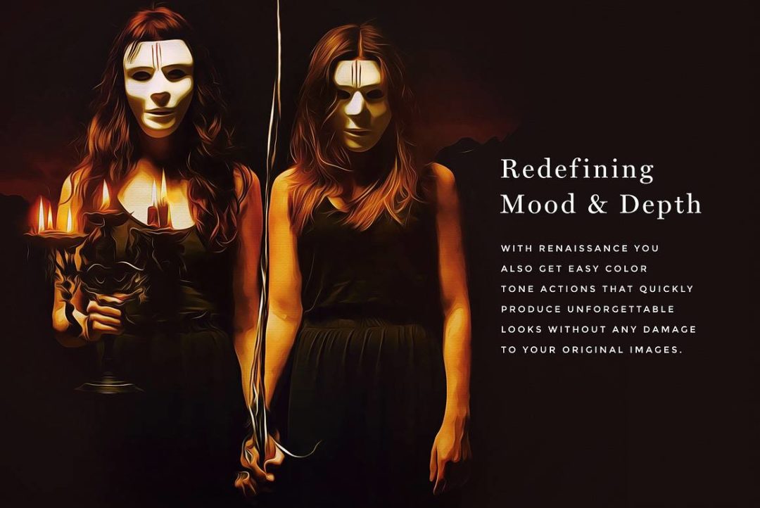 逼真文艺复兴油画画布纹理照片效果PS动作修图滤镜插件设计素材 RENAISSANCE – Oil Painting Actions 插件预设 sucaiwan.com