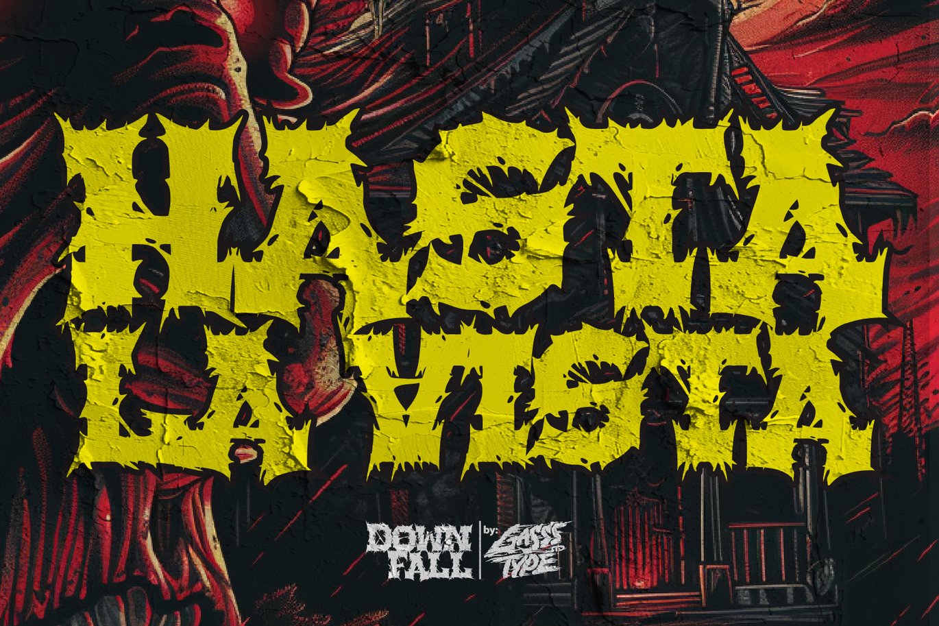 黑暗金属哥特式海报徽标设计装饰英文字体安装包 The Downfall – Black Metal Font 设计素材 sucaiwan.com