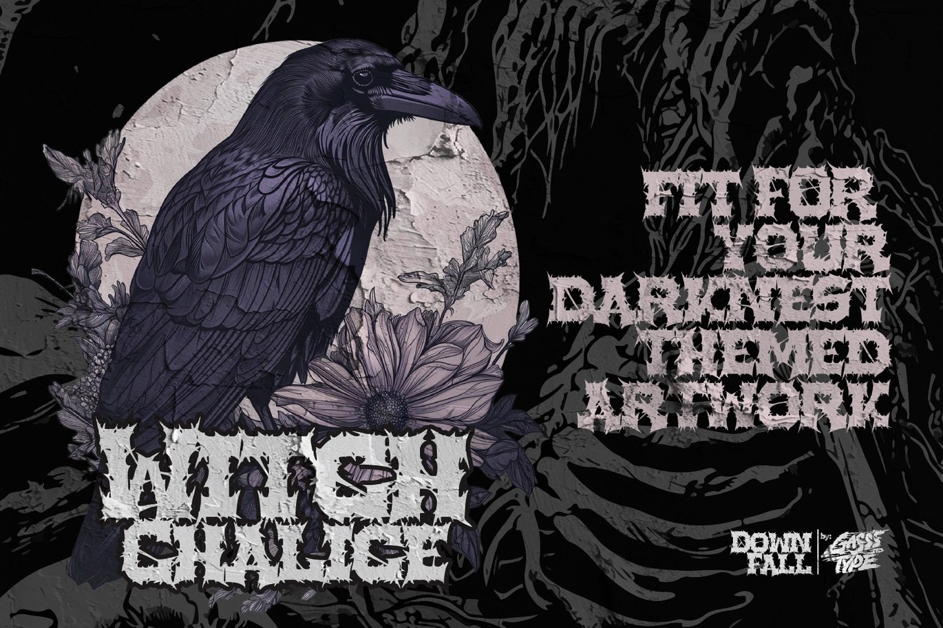 黑暗金属哥特式海报徽标设计装饰英文字体安装包 The Downfall – Black Metal Font 设计素材 sucaiwan.com