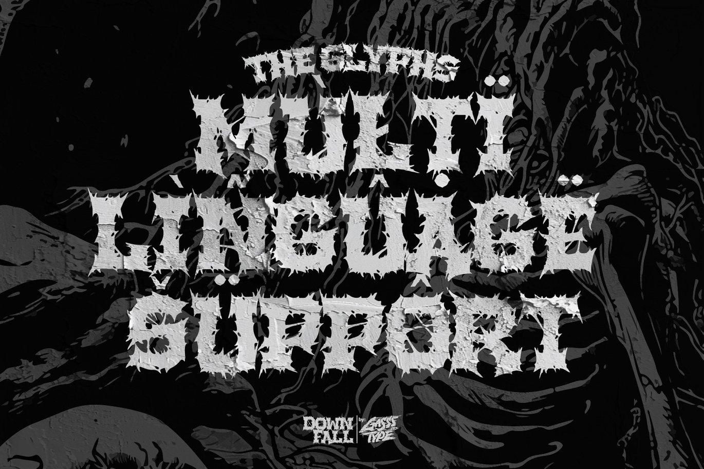 黑暗金属哥特式海报徽标设计装饰英文字体安装包 The Downfall – Black Metal Font 设计素材 sucaiwan.com