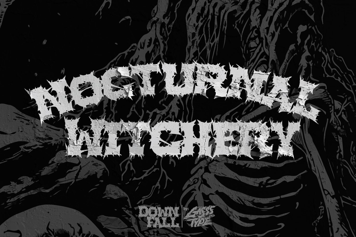 黑暗金属哥特式海报徽标设计装饰英文字体安装包 The Downfall – Black Metal Font 设计素材 sucaiwan.com