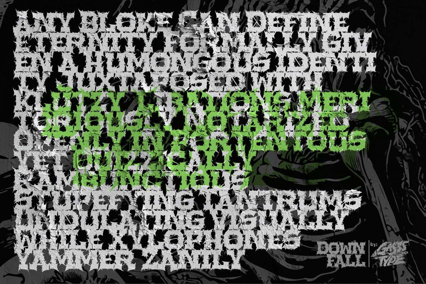 黑暗金属哥特式海报徽标设计装饰英文字体安装包 The Downfall – Black Metal Font 设计素材 sucaiwan.com