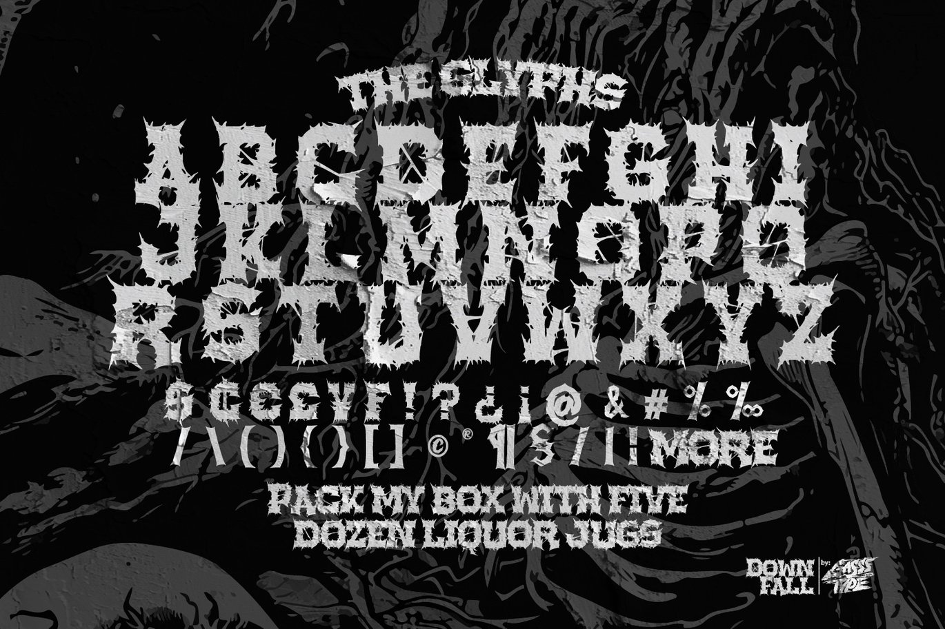 黑暗金属哥特式海报徽标设计装饰英文字体安装包 The Downfall – Black Metal Font 设计素材 sucaiwan.com