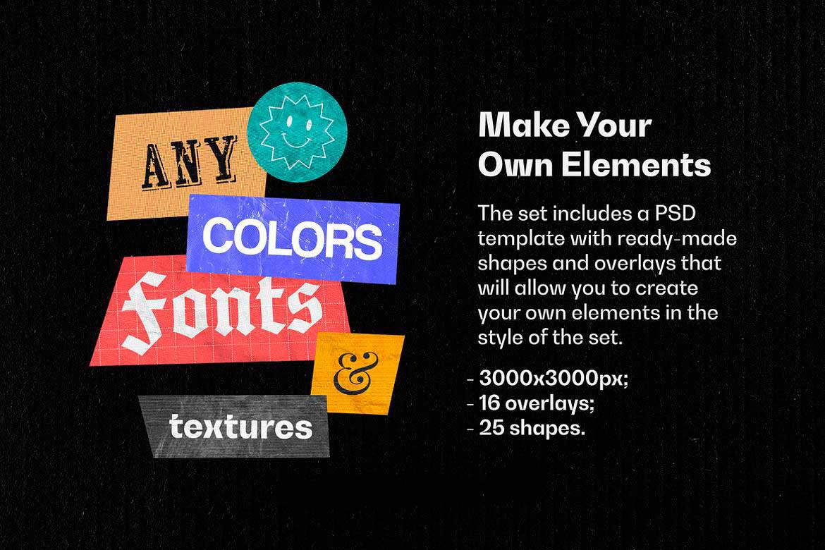 100款复古剪贴拼贴艺术英文字母符号背景图片设计PNG/PSD格式素材 Ransom Letters Collection 图片素材 sucaiwan.com