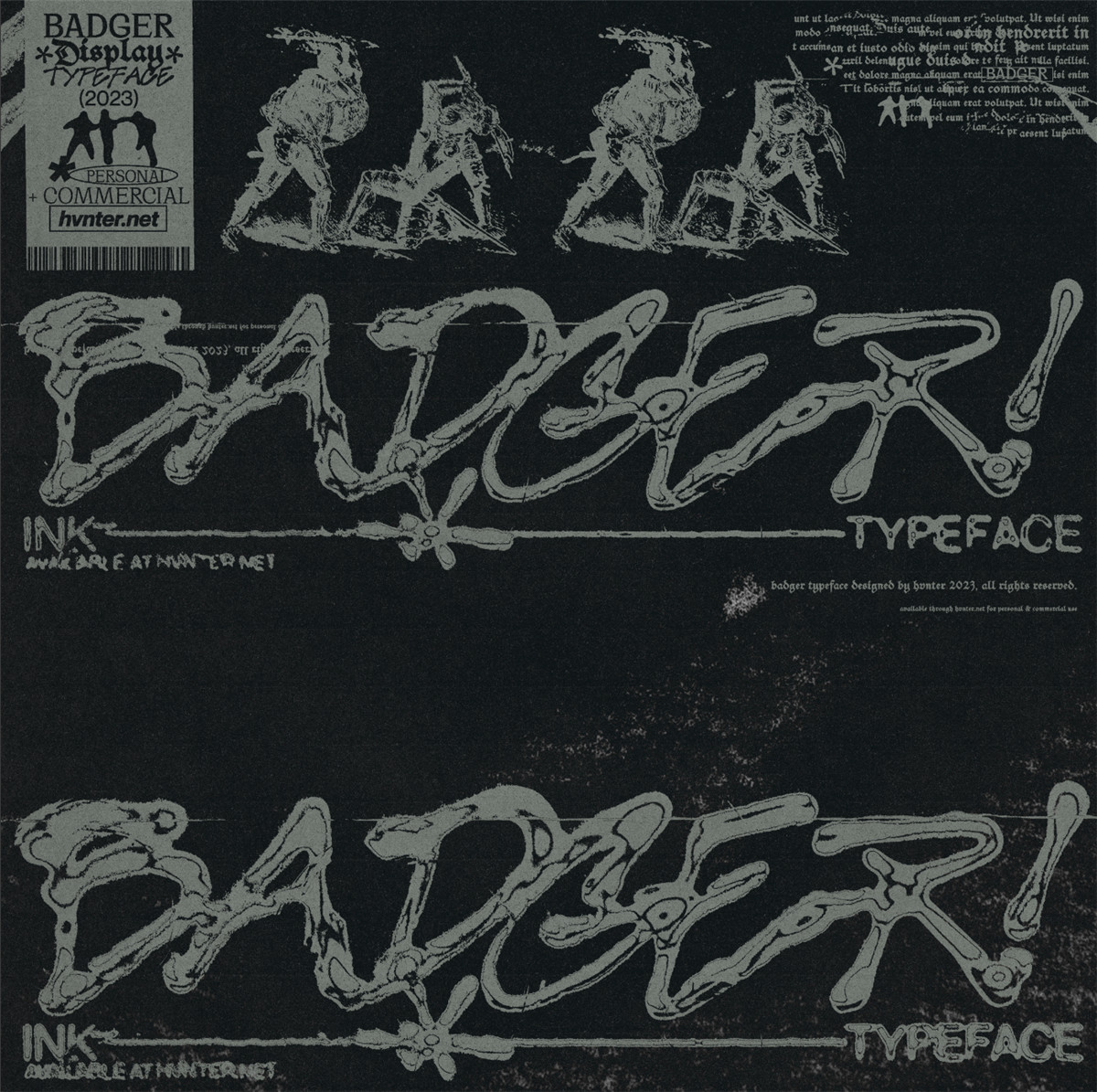 英文字体：复古Y2K抽象手绘涂鸦手写海报标题排版logo艺术字体 BADGER Typeface 设计素材 sucaiwan.com