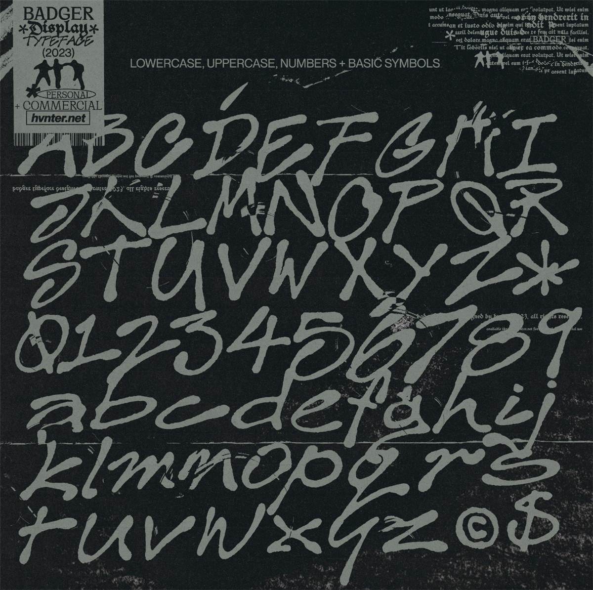 英文字体：复古Y2K抽象手绘涂鸦手写海报标题排版logo艺术字体 BADGER Typeface 设计素材 sucaiwan.com