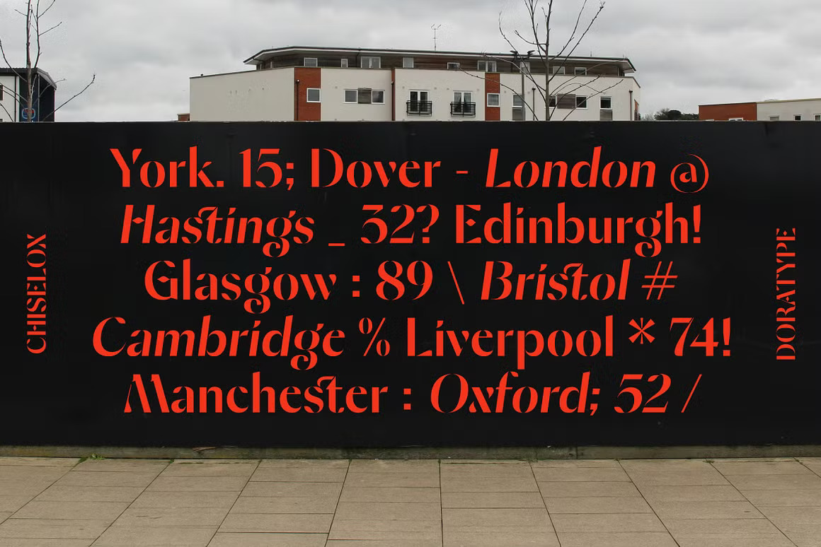 时尚优雅品牌杂志徽标设计无衬线英文字体安装包 Chyselox – Stencil Font 设计素材 sucaiwan.com