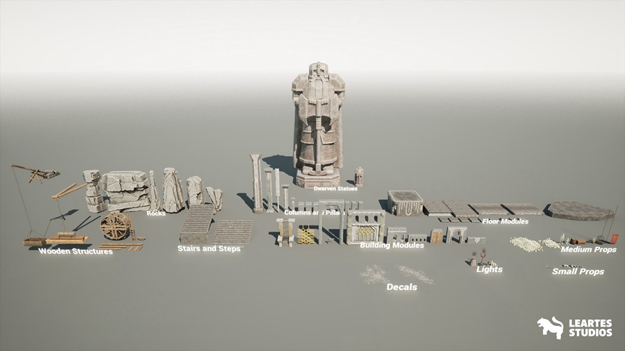 魔幻指环王矮人地下城地牢建筑环境场景3D模型UE格式素材 Dwarven Dungeons Environment (Throne Room) 样机素材 第16张-素材湾丨精选海外优质设计素材资源 魔幻指环王矮人地下城地牢建筑环境场景3D模型UE格式素材 Dwarven Dungeons Environment (Throne Room) 样机素材 sucaiwan.com