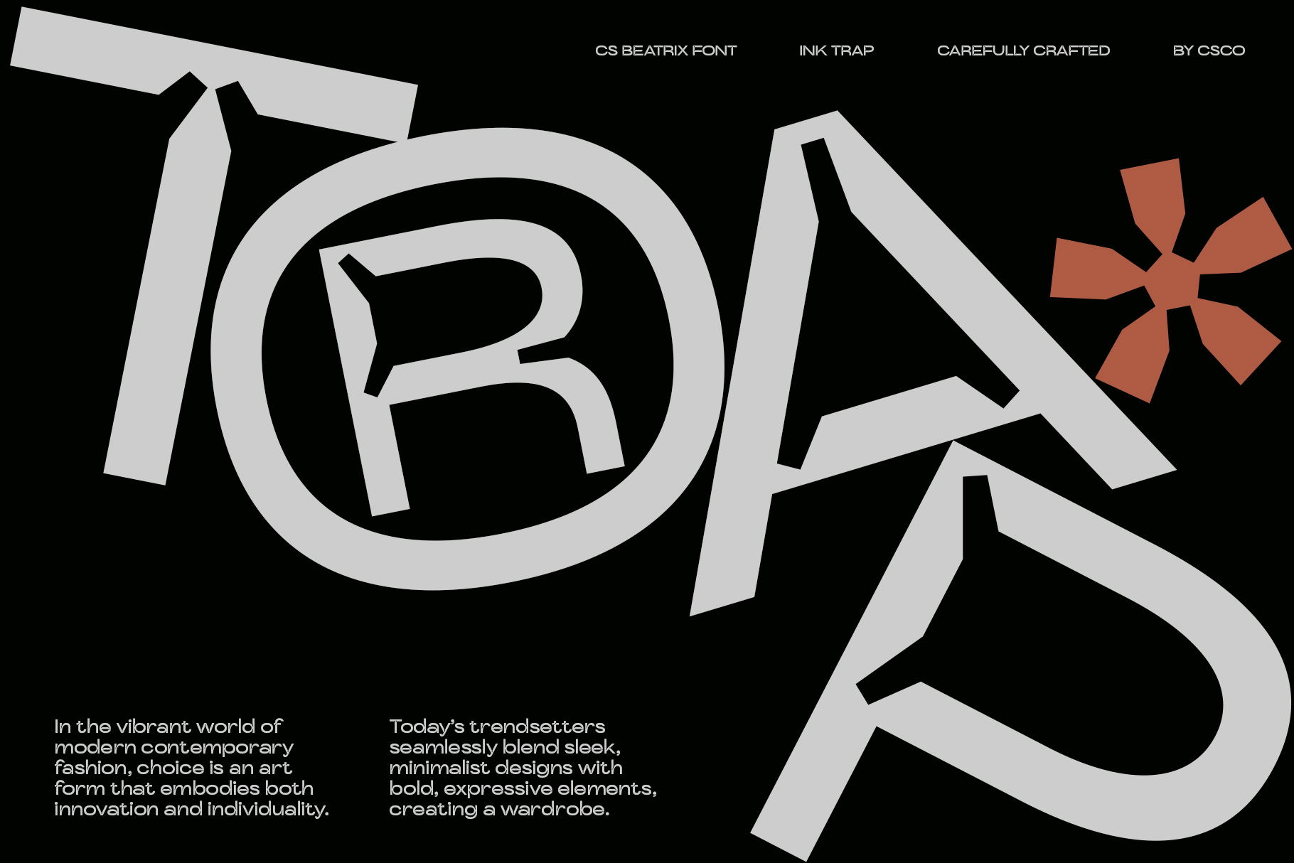 英文字体：3款现代艺术逆反差水墨印刷无衬线西文排版标题字体 CS Beatrix – Inktrap Font 设计素材 sucaiwan.com