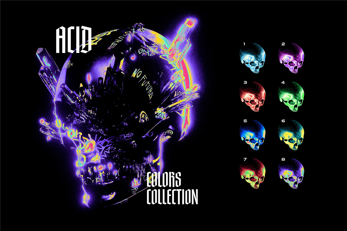 复古酸性艺术迷幻发光渐变文本标题logo特效PSD样机 Acid Colors Photo Effects 插件预设 第1张-素材湾丨精选海外优质设计素材资源 复古酸性艺术迷幻发光渐变文本标题logo特效PSD样机 Acid Colors Photo Effects 插件预设 sucaiwan.com