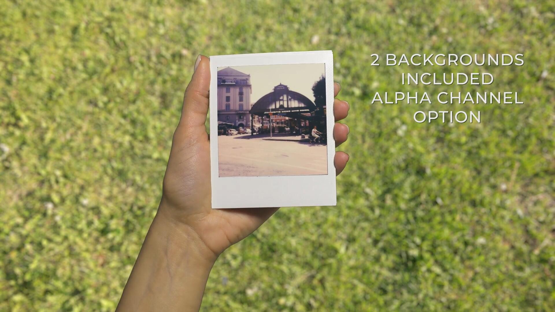 PR模板：5个复古实景手持宝丽来摄影相框照片翻阅展示 , sucaiwan.com