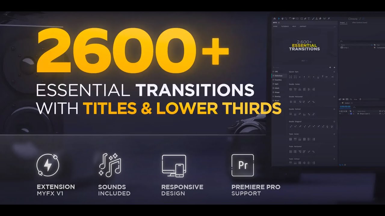 PR脚本:2600个蒙太奇胶片翻转毛刺失真墨水电影视差无缝过渡V1.2 Essential Transitions V1.2 . 第1张-素材湾丨精选海外优质设计素材资源 PR脚本:2600个蒙太奇胶片翻转毛刺失真墨水电影视差无缝过渡V1.2 Essential Transitions V1.2 . sucaiwan.com