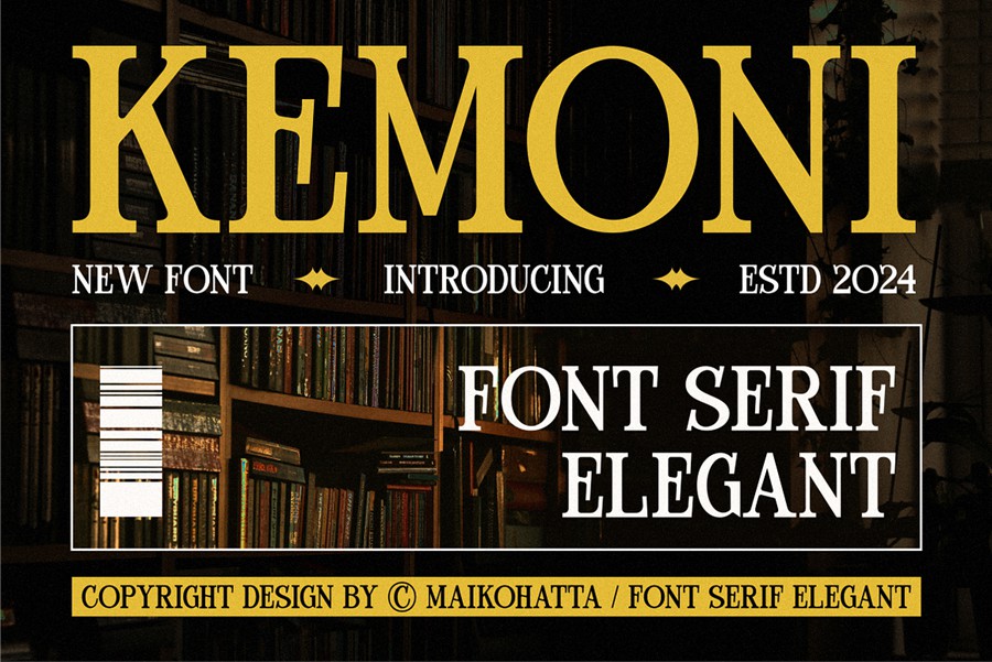 优雅品牌杂志徽标设计衬线英文字体安装包 Kemoni – Font Serif Elegant 设计素材 sucaiwan.com