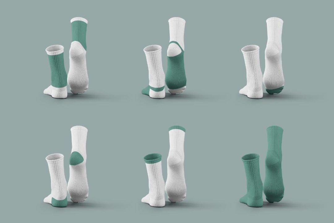 7款时尚中筒袜子印花图案设计展示效果图PSD样机模板素材 7 Mockups Medium Socks in the 3D Style 样机素材 第3张-素材湾丨精选海外优质设计素材资源 7款时尚中筒袜子印花图案设计展示效果图PSD样机模板素材 7 Mockups Medium Socks in the 3D Style 样机素材 sucaiwan.com