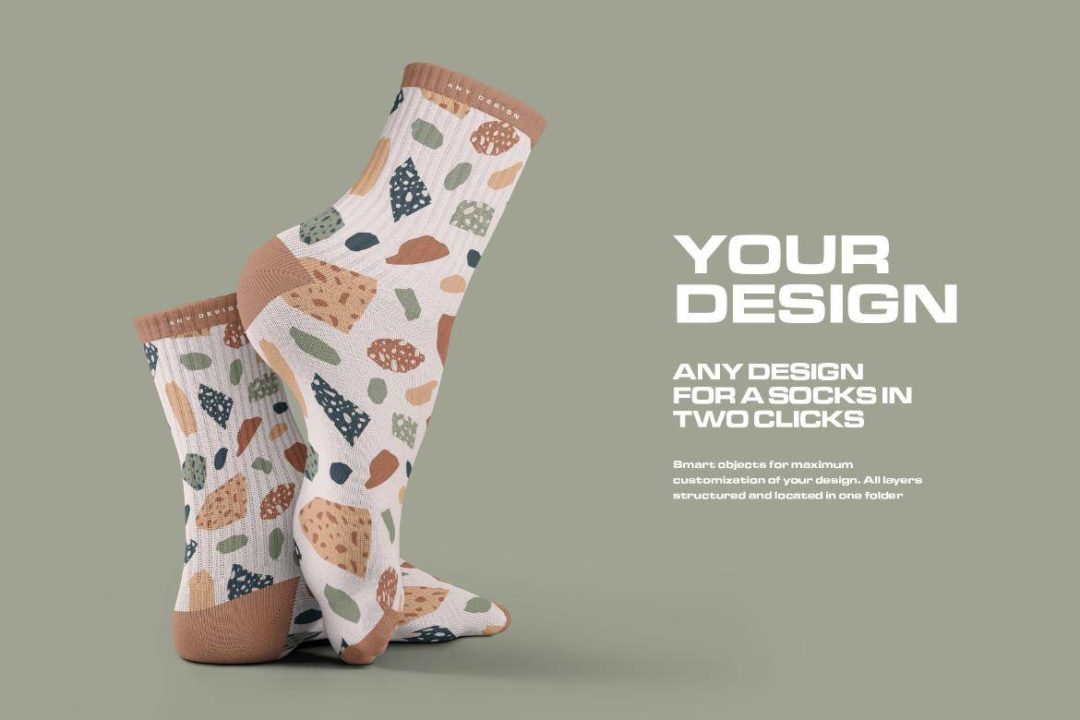 7款时尚中筒袜子印花图案设计展示效果图PSD样机模板素材 7 Mockups Medium Socks in the 3D Style 样机素材 第4张-素材湾丨精选海外优质设计素材资源 7款时尚中筒袜子印花图案设计展示效果图PSD样机模板素材 7 Mockups Medium Socks in the 3D Style 样机素材 sucaiwan.com