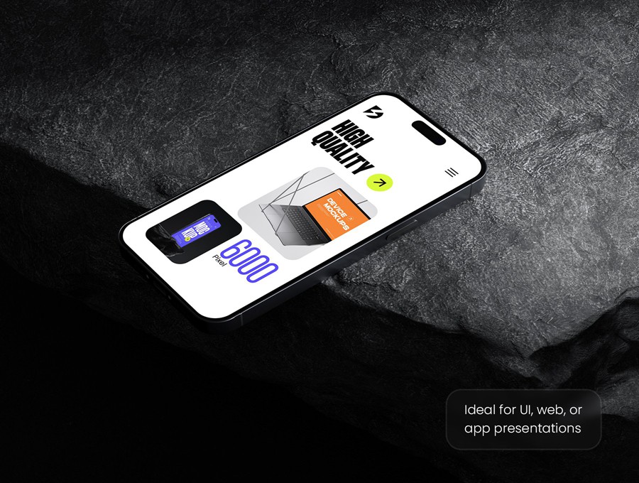 8款黑化风苹果iPhone手机MacBook电脑iPad平板屏幕演示效果图PS贴图样机模板 Sleek Apple Device Mockup Bundle 样机素材 sucaiwan.com